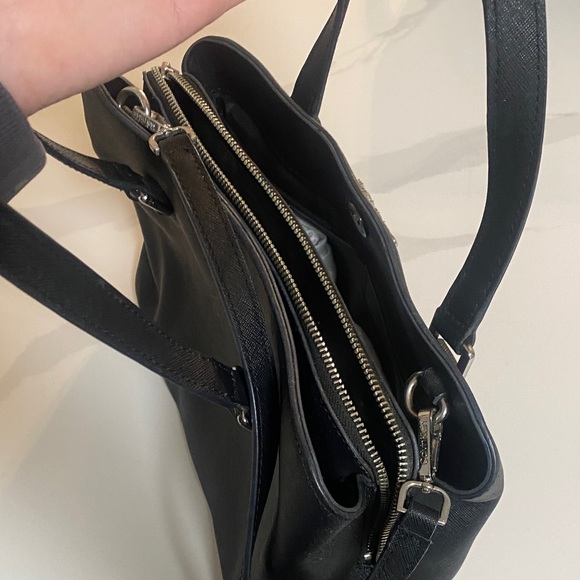 Calvin Klein Black Saffiano Leather Satchel - Picture 2 of 5